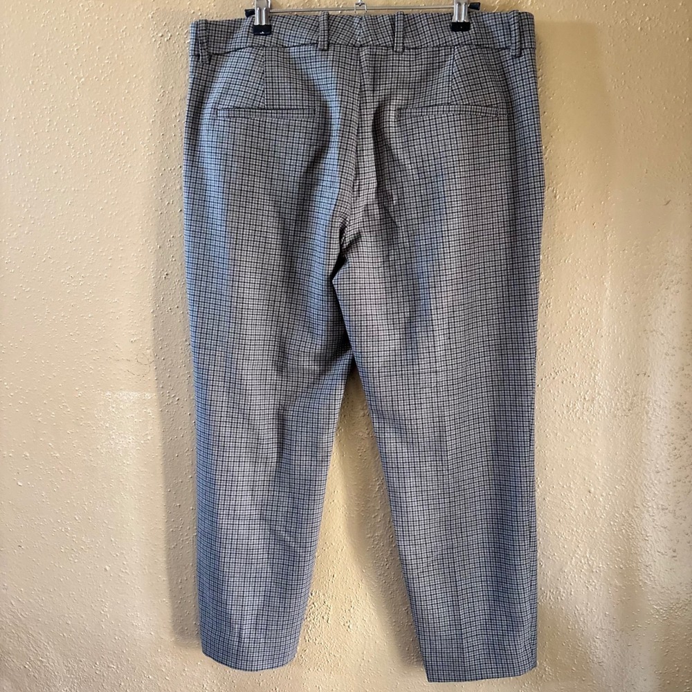 ZARA Plaid houndstooth Cropped Trousers Ankle Slit Dress Pants Size US 10 - Picture 5 of 9